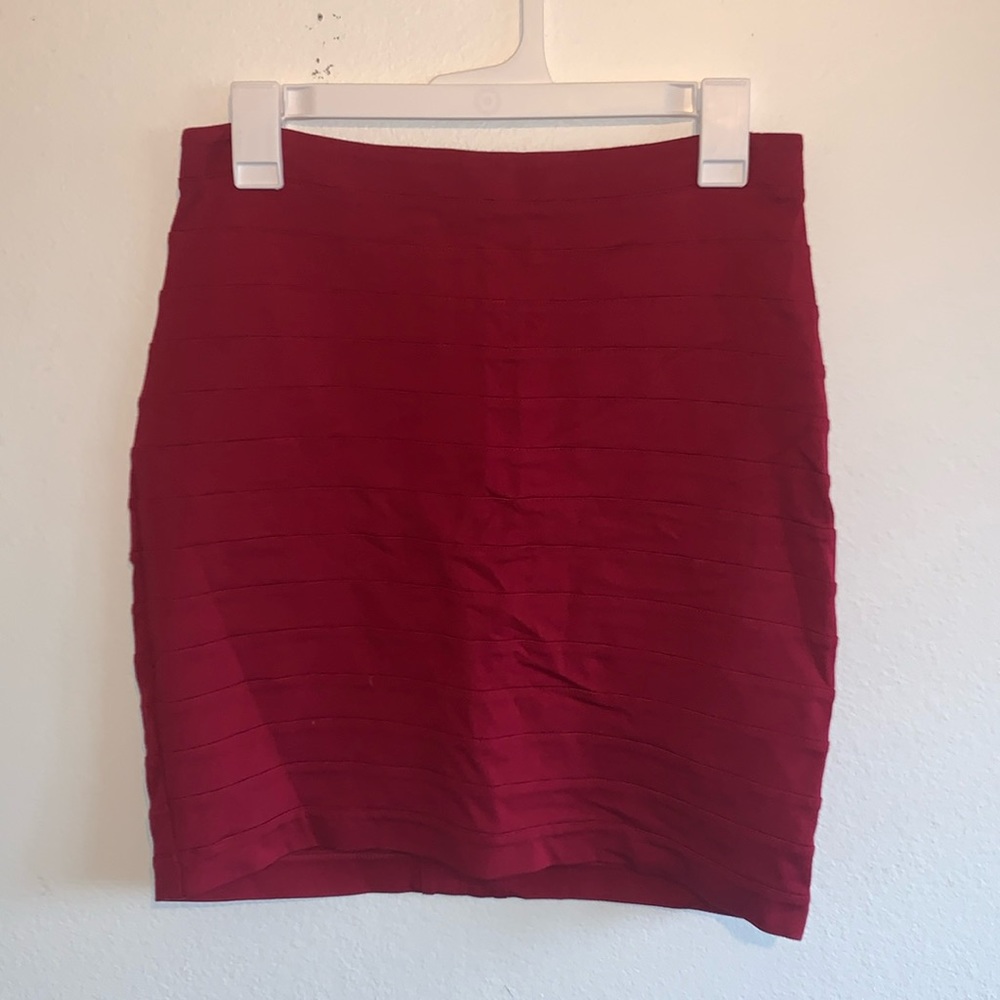 Express red bodycon bandage skirt